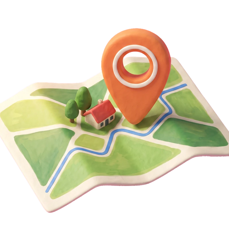 3D-illustratie van een locatiepin op een kaart